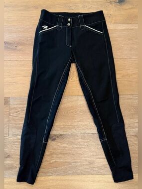 PIPER by Smartpak Ladies Black/White Riding Pants Size 24R